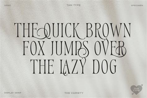 tan variety font.